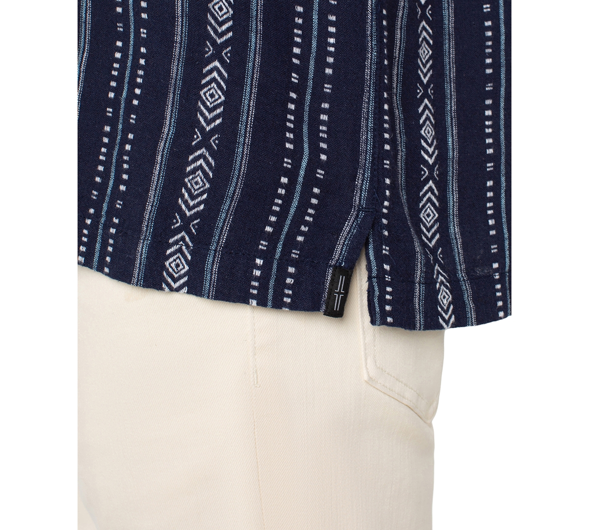 Liverpool Los Angeles Short Sleeve Linen Blend Button-up Shirt In Blue