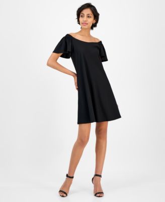 Robbie Bee - Women's Off-The-Shoulder Swing Dress
