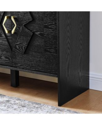 Mid-Century Modern Sideboard Buffet Cabinet - 60" Black