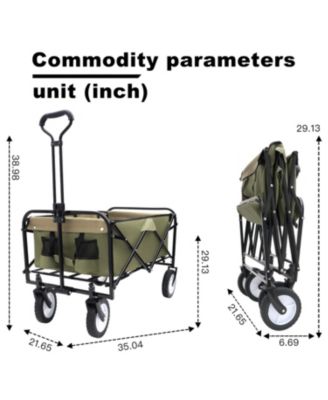 Collapsible Utility Wagon Cart - 360lb Capacity, All-Terrain Wheels