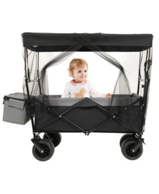Collapsible Wagon with Canopy & All-Terrain Wheels