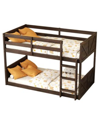 Antique Oak Twin Floor Bunk Bed