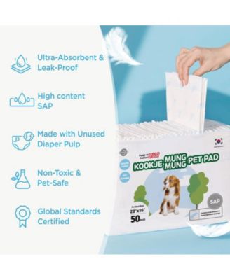 Kproduct4u Mung Mung Absorbent Upcycled Pulp pee Pads for Dogs - White, 20" x 16" (Small), 50 PCS