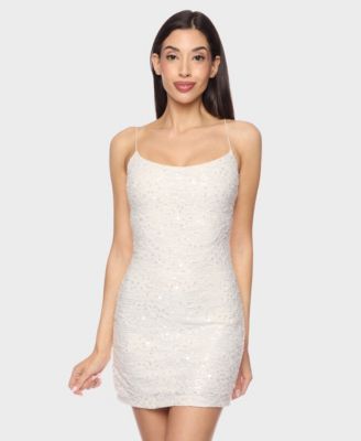 Alex & Sophia - Women's Sequined Jacquard Bodycon Dress