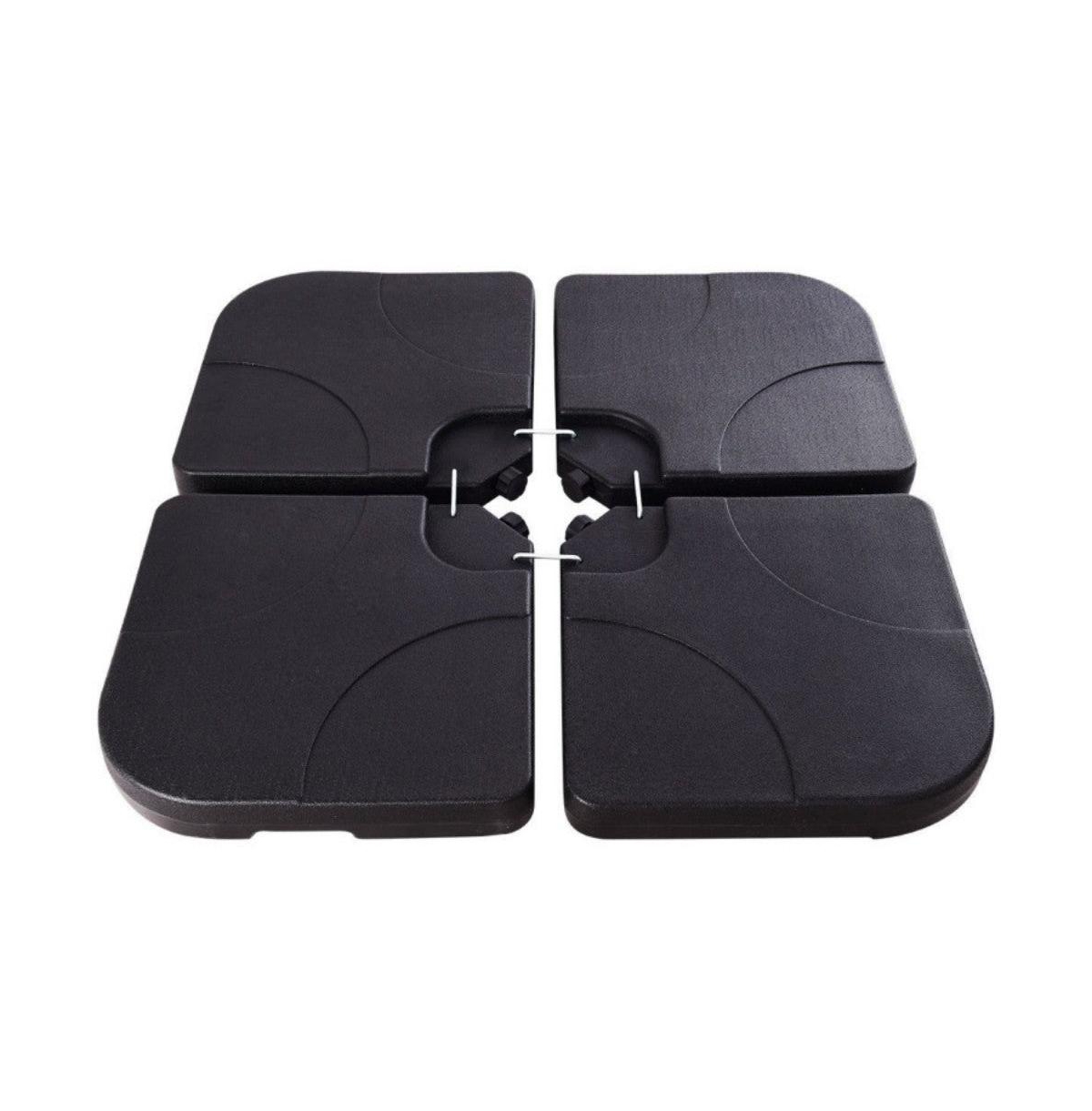 20 Inch Patio Offset Water Filled Plate Umbrella Base Sand - Black