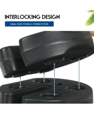 4 Pieces 20Lbs Water Filled Weight Plates for Shade Umbrella