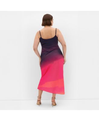 Plus Size Ombre Cowl Dress