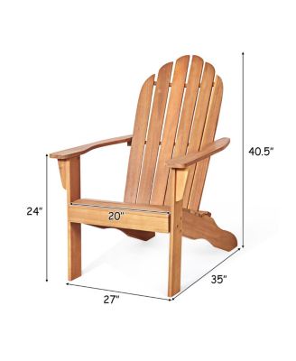 Outdoor Adirondack Chair Solid Wood Patio Garden Furniture