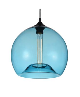 13" Metal Glass 1 Light Down Mini Pendant