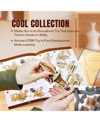 LIVEVIE 3D Wooden Catapult Kit STEM Toy for Kids, Includes Panels, Elastic Bands, and EVA Balls, Explore Physics Principles of Force, Trajectory, and Levers, Educational Craft Kit