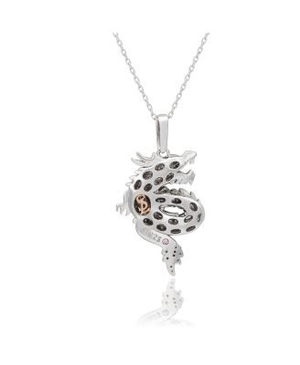 Suzy Levian Sterling Silver Cubic Zirconia Dragon Pendant Necklace