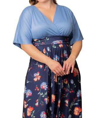 Plus Size Havana Color Block Maxi Dress