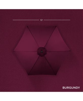 10ft Outdoor Woodgrain Pattern Steel Market Patio Umbrella w/ Crank, Tilt