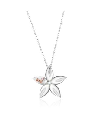 Suzy Levian Sterling Silver Cubic Zirconia Pave Flower Pendant