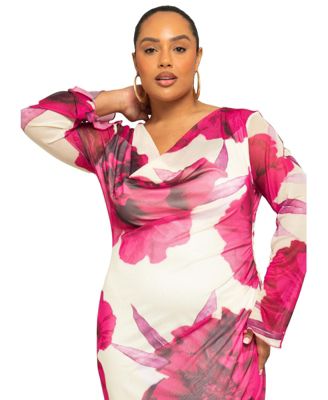 Women's Floral Print Maxi Dress With Slit