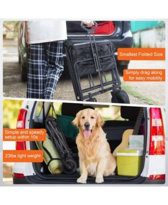 560lbs Heavy Duty Folding Garden Wagon Cart 155L Large Capacity Utility Foldable Beach Cart with All-Terrain Wheels