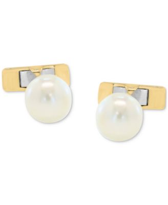 EFFY Collection - Men's Cultured Freshwater Pearl (10mm) Cufflinks in 14k Gold-Plated Silver