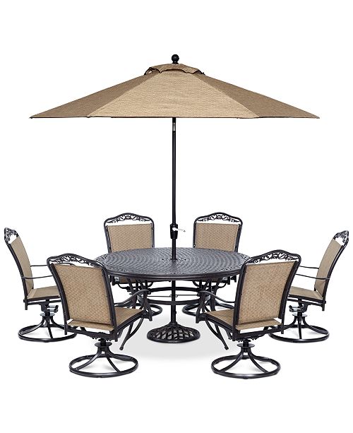 Furniture Beachmont Ii Outdoor 7 Piece Set 60 Round Table And 6