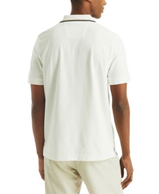 Men's Textured Tipped Collar Polo Shirt