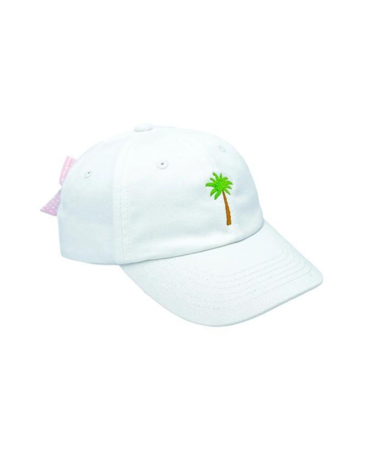 Palm Tree Bow Baseball Hat - White