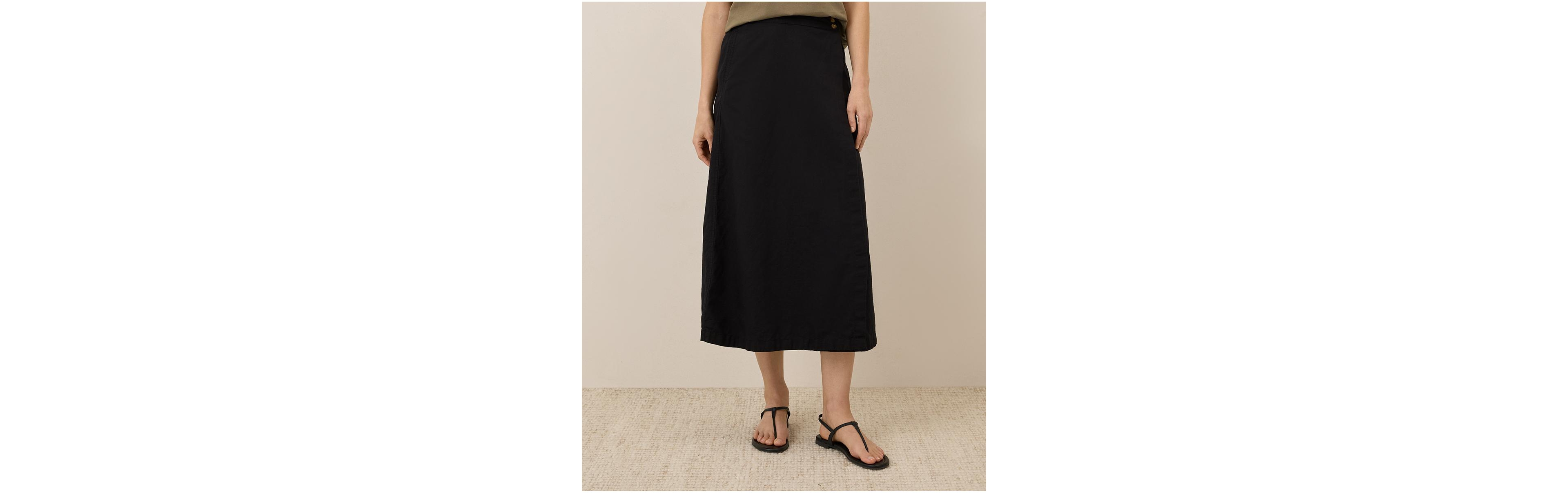 Pact Women's Organic Cotton Canopy Linen Blend Wrap Skirt