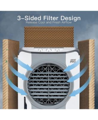 4-in-1 Industrial Evaporative Air Cooler Fan with 45 L Tank and Wheels
