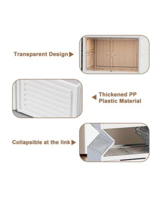 Shoe Organizer Storage Box, 18 Pairs Foldable Shoe Rack for Closet with Dustproof Doors, No Assembly Stackable Boot Shoes Boxes Cabinet Bins