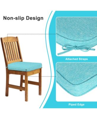 Outdoor Dining Chair Cushions Set of 4, Waterproof Patio Furniture Seat Cushions, Outdoor Chair Pads with Ties, 18 x 19 inch
