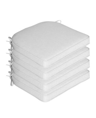 Outdoor Dining Chair Cushions Set of 4, Waterproof Patio Furniture Seat Cushions, Outdoor Chair Pads with Ties, 18 x 19 inch
