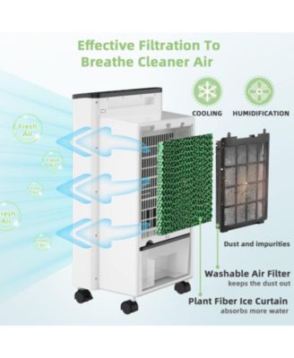 3-in-1 Portable Evaporative Air Conditioner Cooler with Remote Control for Home