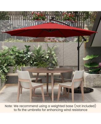 10 Feet Patio Umbrella with 112 Solar-Powered LED Lights