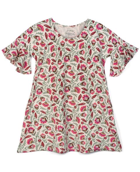 Платье Mightly Fair Trade Organic Cotton Cascade Dress для девочек-малышей, цвет: С принтом