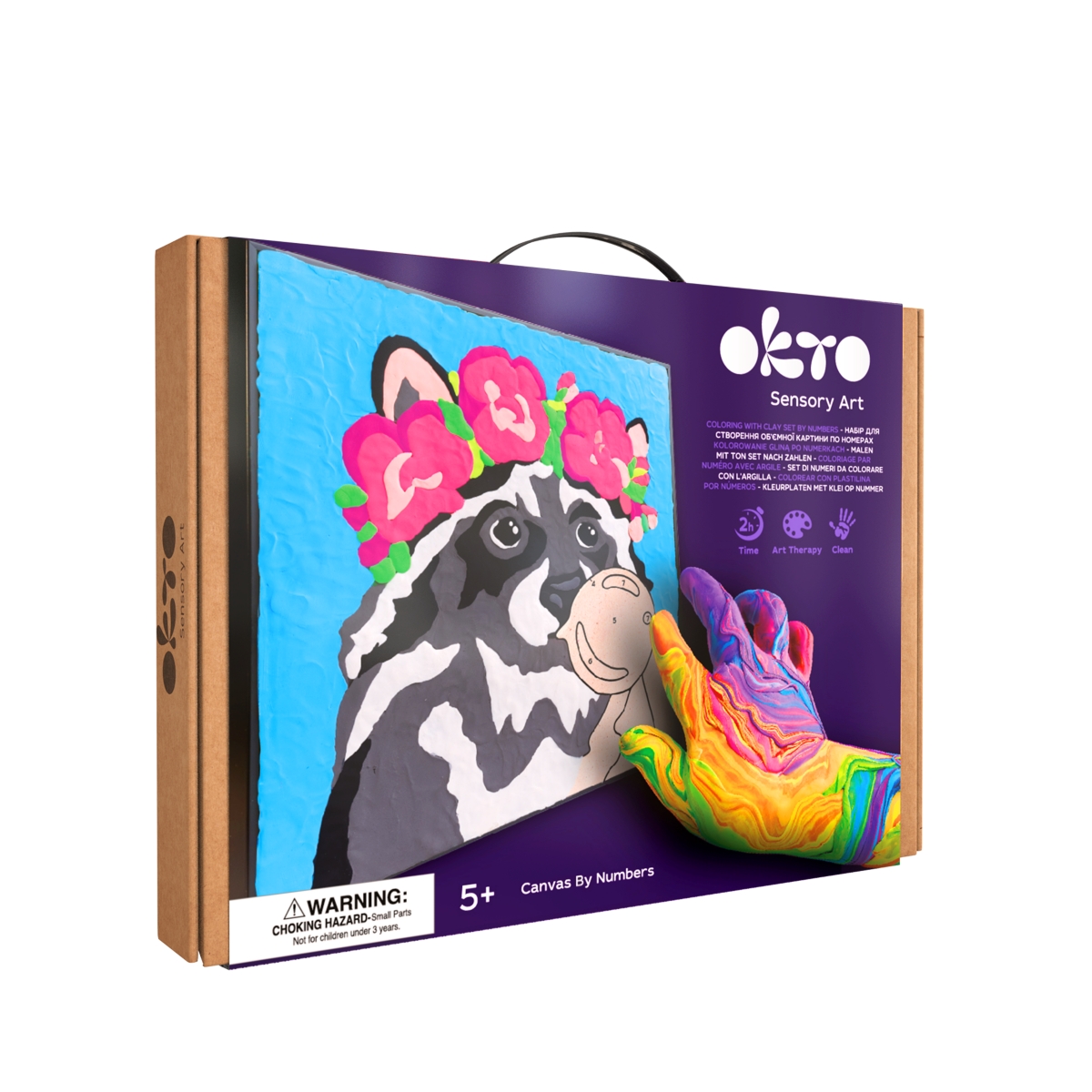 Okto Clay-by-Numbers Kit &#x2013; &#x201C;Raccoon&#x201D; (11.4&#x201D; x 11.4&#x201D;)