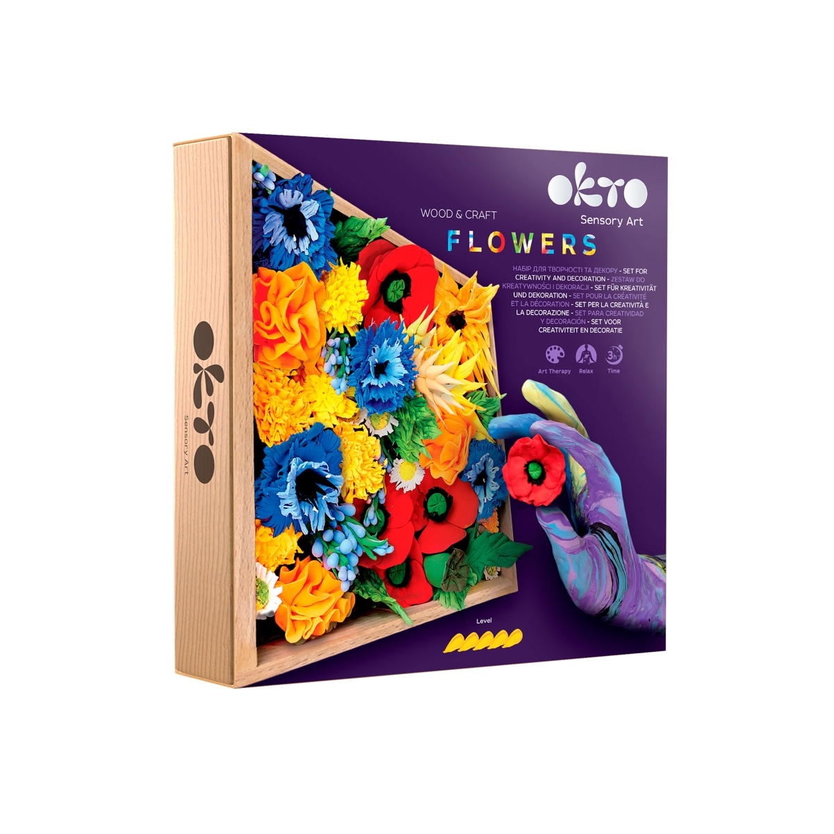 Okto Sensory Art 3D Woodcraft &#x201C;Freedom&#x201D; &#x2013; Flowers Craft Kit