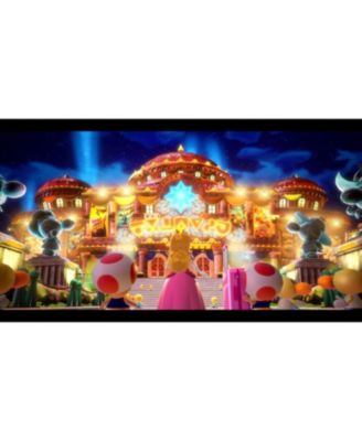 Switch Neon Red & Blue OLED Console with Princess Peach: Showtime!, NSO 12 Month Family Membership, MightySkins Console and Controller Skin Voucher, and 1 Year CPS Extended Warranty