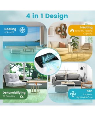 13,000 BTU cooling 4-in-1 portable air conditioner