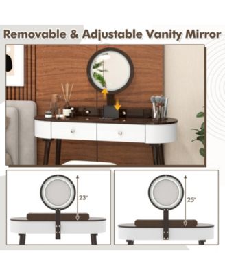 Makeup Vanity Table Set with LED Mirror and 3 Spacious Drawers