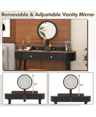Makeup Vanity Table Set with LED Mirror and 3 Spacious Drawers