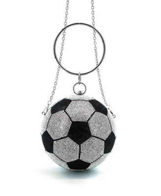 Striker Small Rhinestone Soccer Clutch Bag
