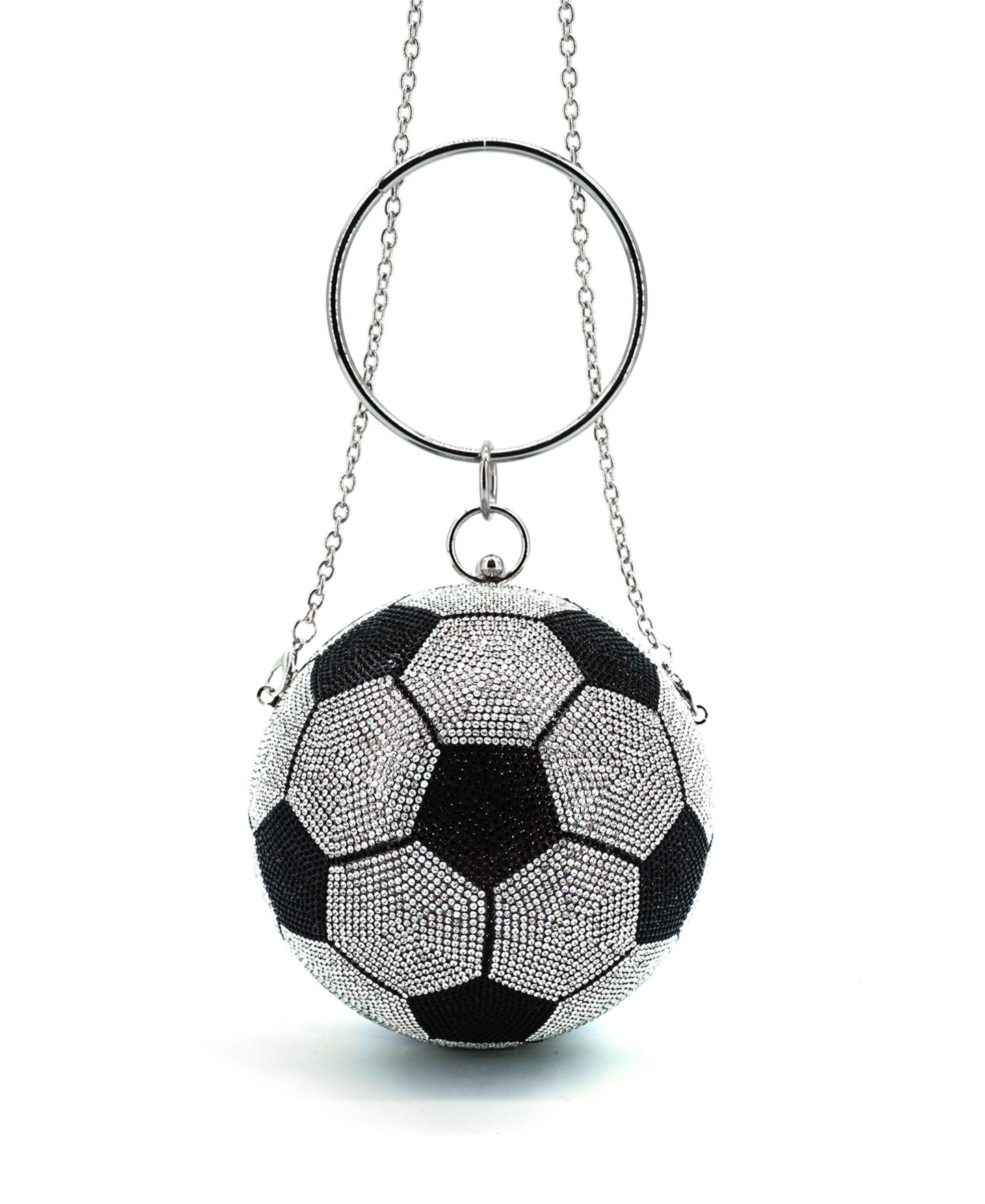 Женский клатч LIKE DREAMS Striker Small Rhinestone Soccer Clutch, цвет: Чёрный — фото 7