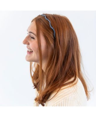 Wavy Beaded Headband - Ocean Blue