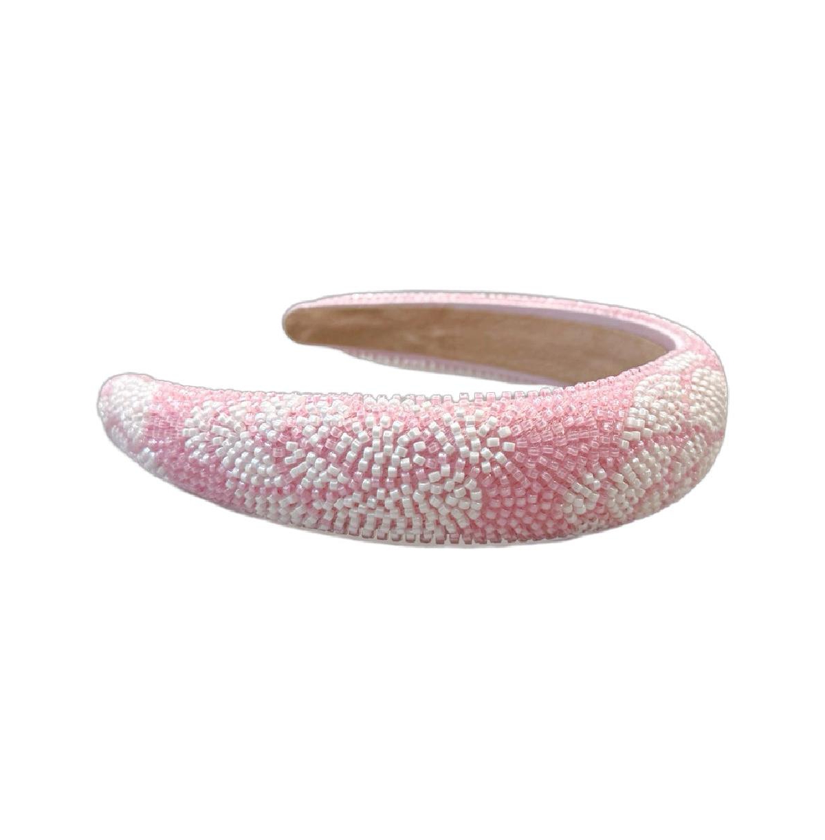 Traditional Headband - Beaded Floral - Pink