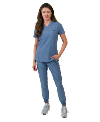 Women's 1-Pocket Top Knit Rib Cuff Jogger Pants Set