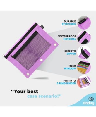 Pink Pencil Pouch For 3 Ring Binder, Zippered Binder Pencil Pouches, 3 Ring Pencil Pouch for Binder, Pencil Case for Binder, Large Pencil Bags for School, Home, and Office.