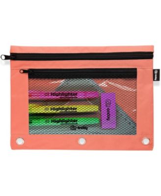 Pink Pencil Pouch For 3 Ring Binder, Zippered Binder Pencil Pouches, 3 Ring Pencil Pouch for Binder, Pencil Case for Binder, Large Pencil Bags for School, Home, and Office.