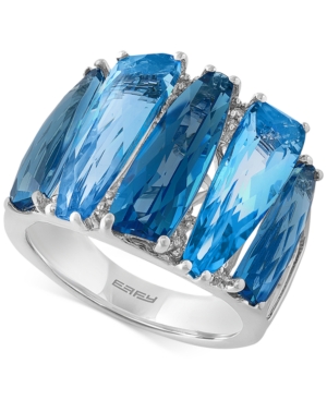 image of Effy Blue Topaz (8-7/8 ct. t.w.) and Diamond Accent Ring in 14k White Gold