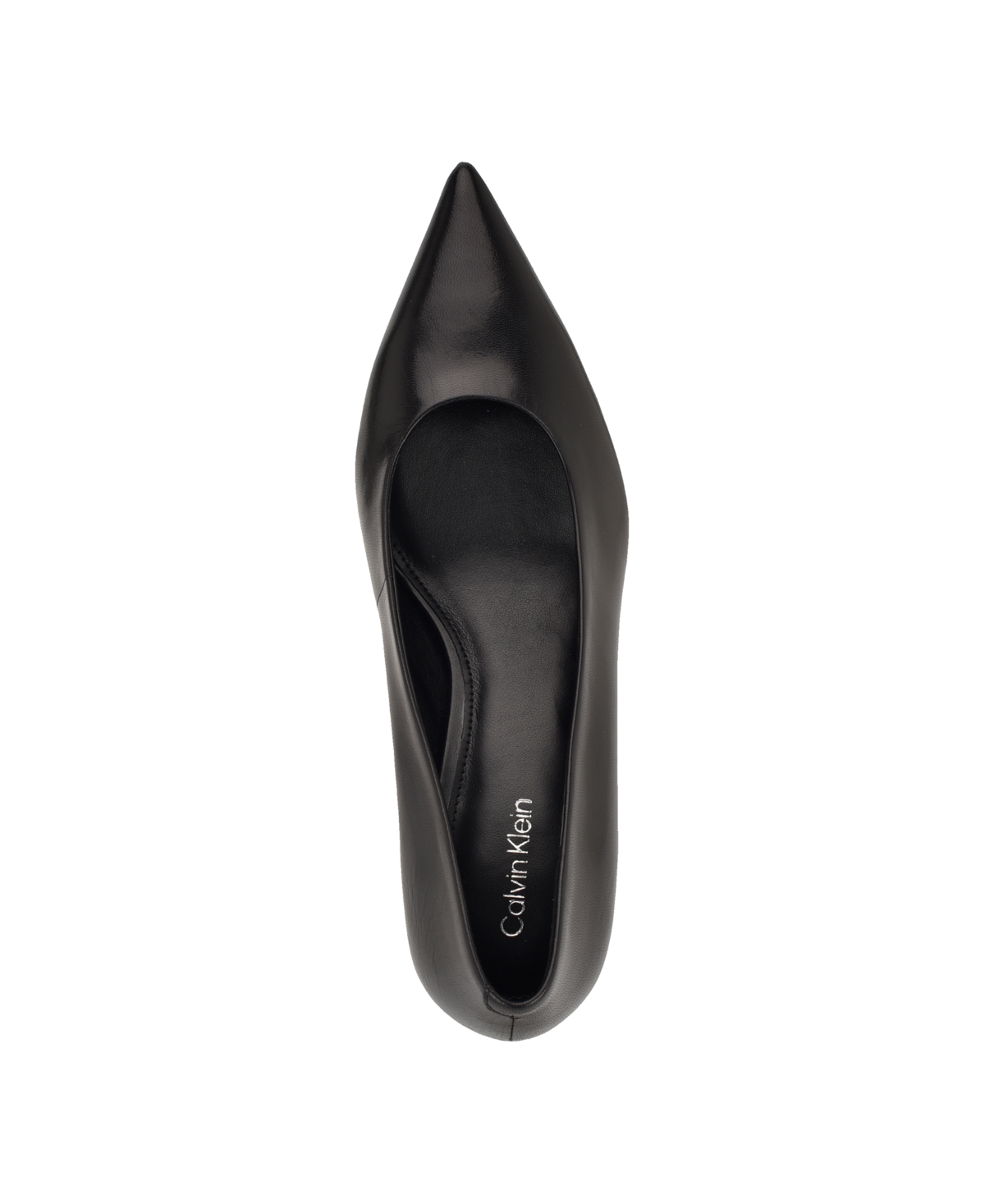 Calvin Klein Voneta Pointed Toe Kitten Heel Pump In Black