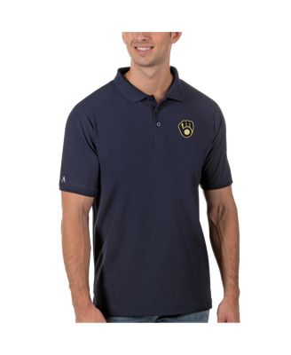 Antigua - Men's Navy Milwaukee Brewers Legacy Pique Polo