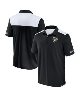 Fanatics - Men's Black/White Las Vegas Raiders Color Block Polo Shirt