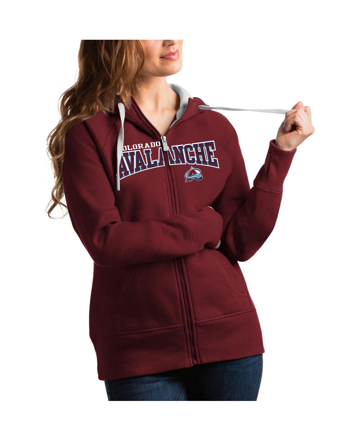 Women's Burgundy Colorado Avalanche Wordmark Victory Full-Zip Hoodie - Maroon